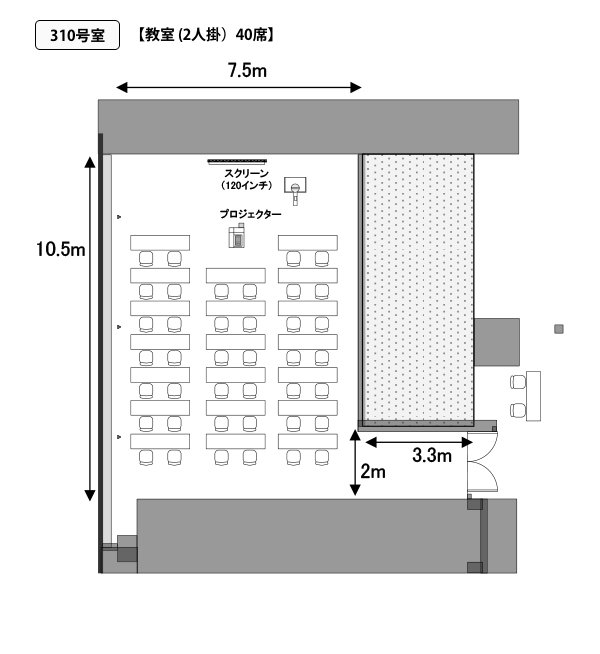 310号室 教室(2人掛け)